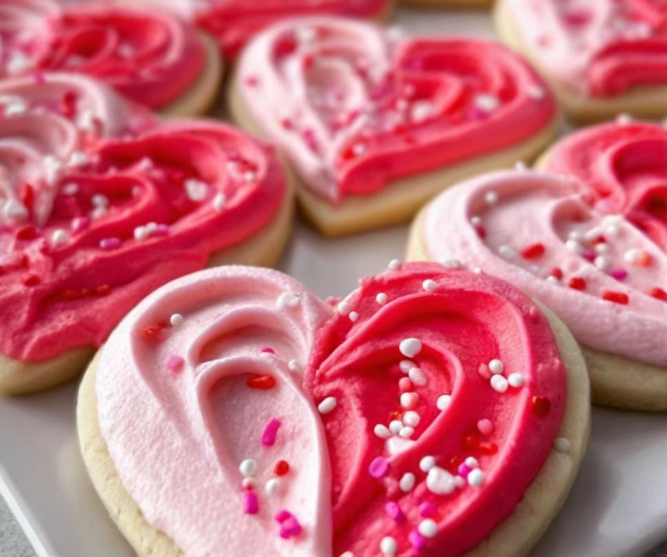 Heart Sugar Cookies with Buttercream Icing Recipe