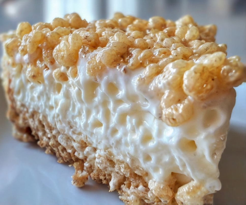 Rice Krispy Treat No-Bake Cheesecake Recipe