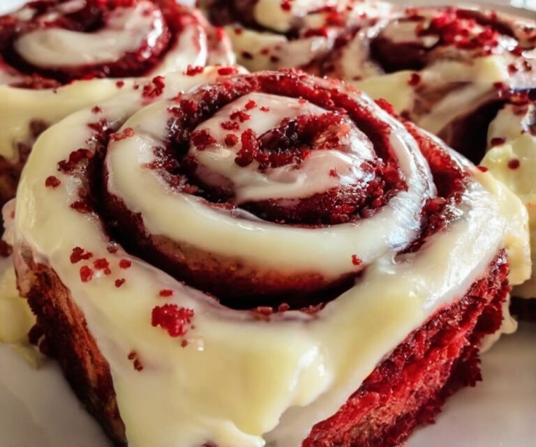 Red Velvet Cinnamon Rolls with Cream Cheese Icing