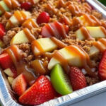 Cheesecake Fruit Salad with Caramel Drizzle